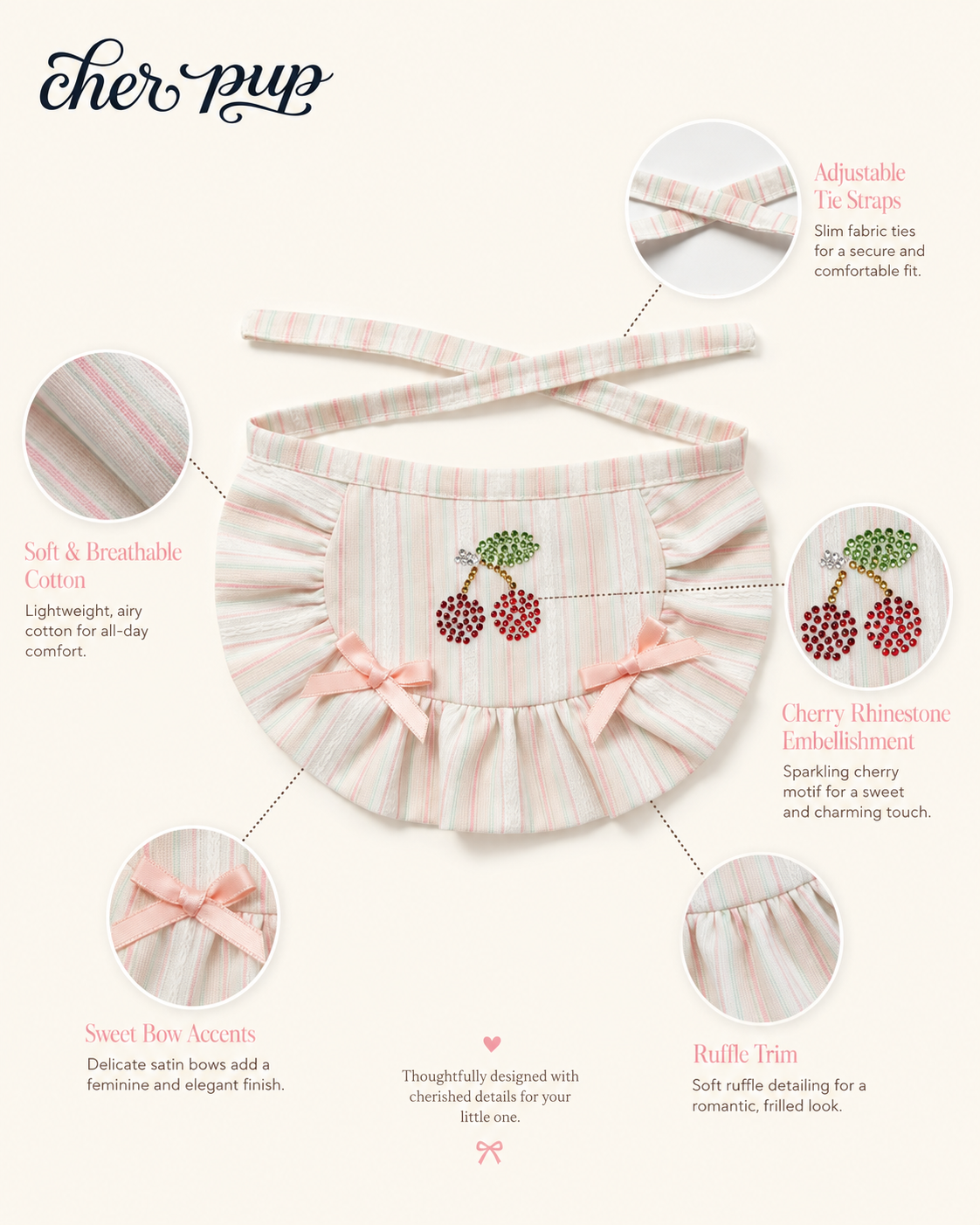 Cherry Belle Collar on white Ragdoll cat