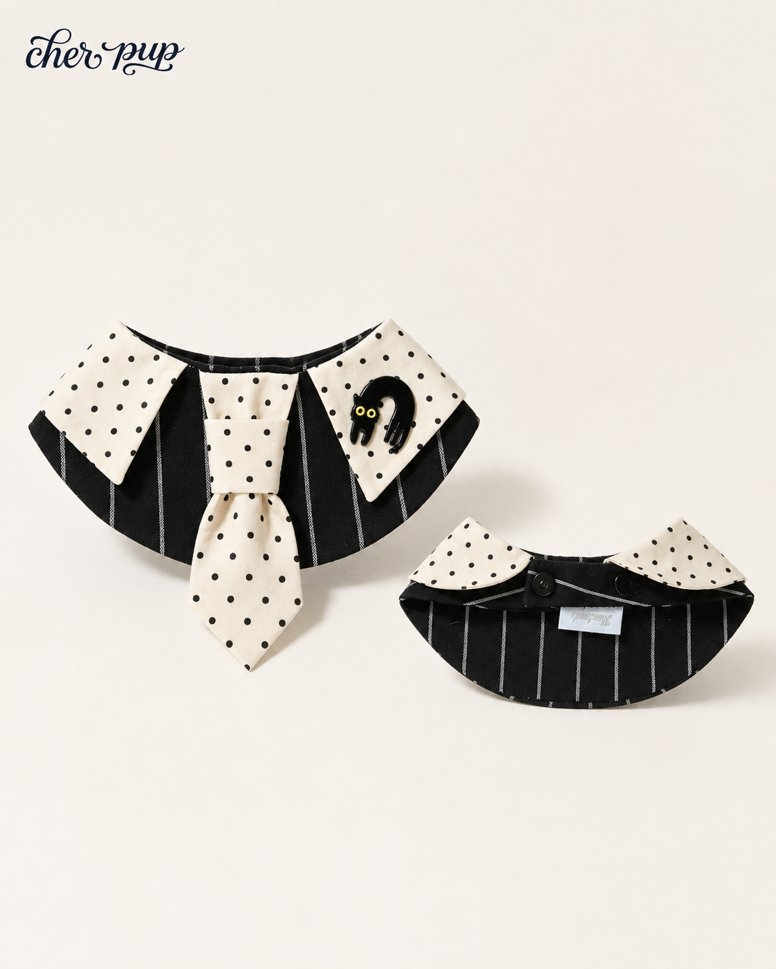 Midnight Whiskers Collar - flat lay detail