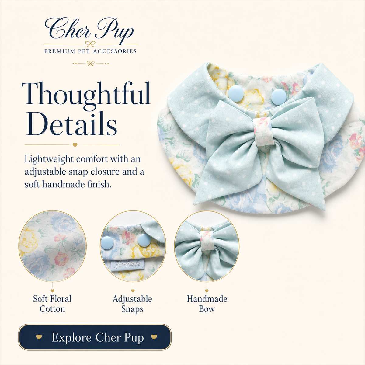 Bluebell Garden Bow Collar