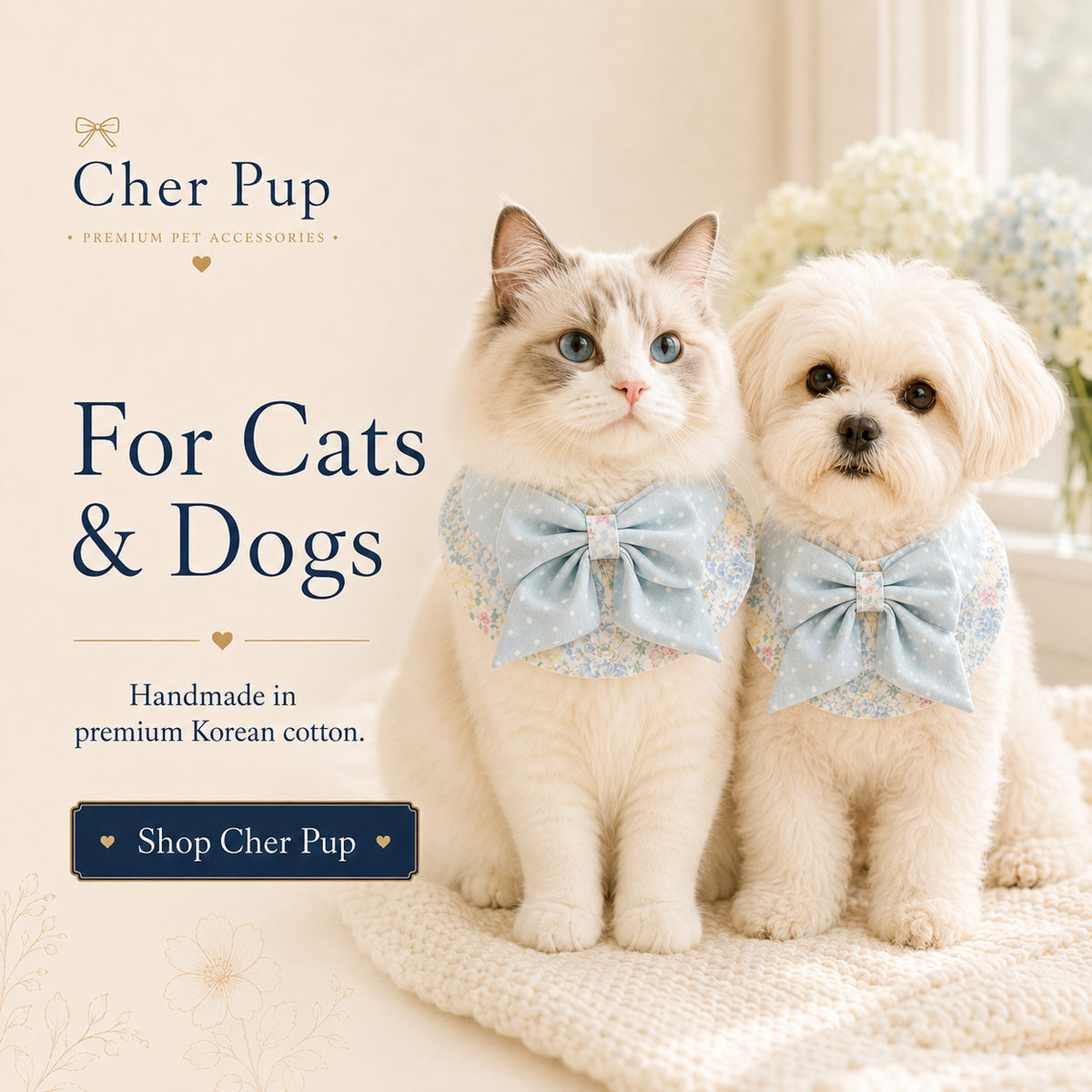 Bluebell Garden Bow Collar