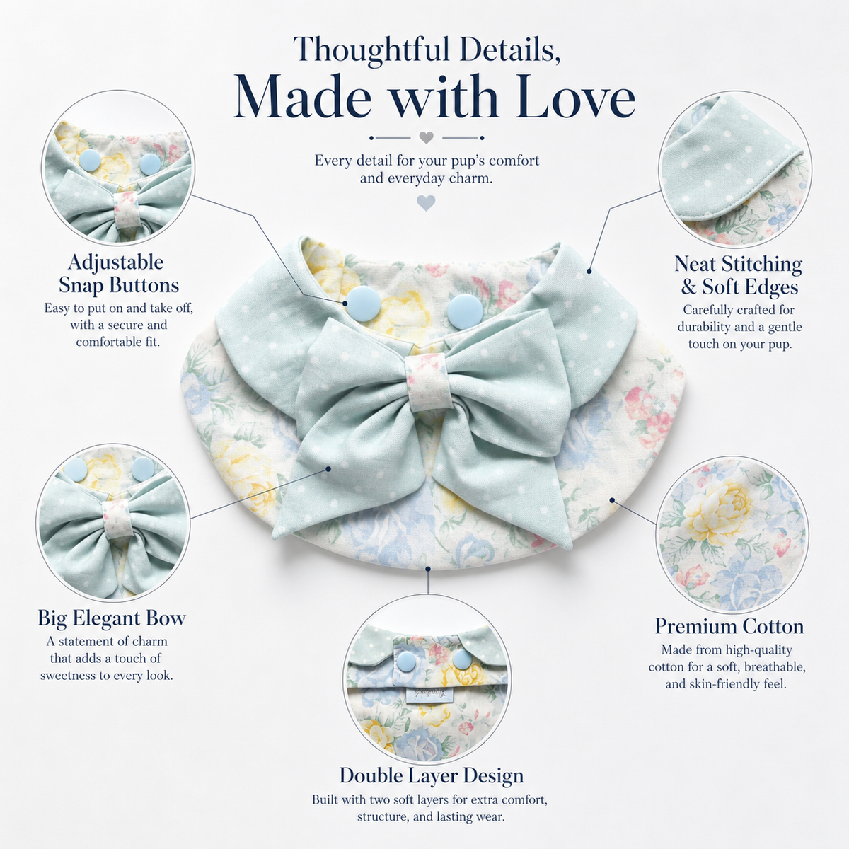Bluebell Garden Bow Collar
