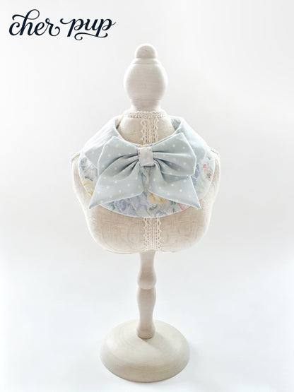 Bluebell Garden Bow Collar on mannequin - Cher Pup brand